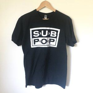 Sub Pop Logo Black W/ White  T-shirt